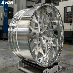 EVOR WHEELS 브랜드 20-26인치 22인치 브러쉬 실버 페이스 크롬 립 단조 크롬 휠 5x114.3 림 컨케이브 - Product Image 6