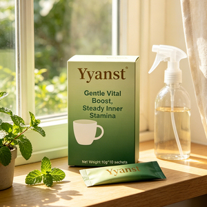 Café instantané aux herbes naturelles mélangées 10g*10 sachets, boîte en papier avec impression minimaliste dégradé vert clair, emballage personnalisé OEM - Product Image 5