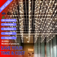 DUOMEIJU Lustre LED en cristal chromé or de luxe moderne sur mesure, CRI 90 élevé, pour la maison, le bureau, le restaurant/villa, intérieur