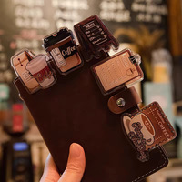 Clip Acrílico Personalizado con Diseño de Taza de Café de la Serie Coffee Old Time, Estilo Americano Vintage, para Almacenamiento de Notas y Papelería
