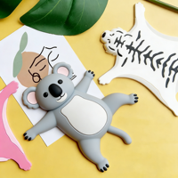 Sous-verre en silicone motif animal, dessin animé, support de tasse universel antidérapant pour table