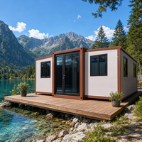Maison conteneur préfabriquée extensible pratique de 20 pieds, maison modulaire moderne à 2 chambres pour projet commercial de location