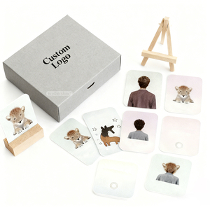 <span class=keywords><strong>Jeu</strong></span> de cartes éducatives de questions et de réponses personnalisées avec impression OEM, cartes d'affirmation avec support en bois - Product Image 3