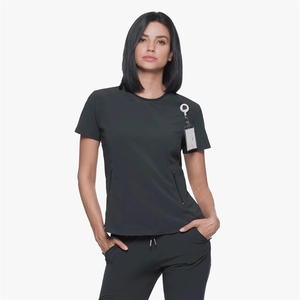 Tenues médicales personnalisées : Hauts à manches courtes <span class=keywords><strong>et</strong></span> pantalons évasés pour infirmières <span class=keywords><strong>et</strong></span> personnel hospitalier féminin - Product Image 2