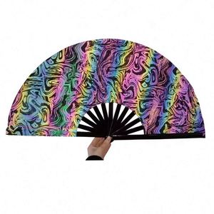 Abanico Plegable de Bambú Reflectante de 33 cm, Estilo Arte Folclórico, para Decoración del Hogar, Regalo Empresarial y Promocional con Diseño Musical - Product Image 6