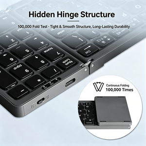Clavier Bluetooth portable, fin, intelligent, pliable en trois parties, multifonctionnel, sans fil 5.0, modèle exclusif, pliable pour tablette/téléphone/PC - Product Image 2