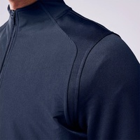 Veste de course personnalisée de haute qualité à fermeture éclair complète tissu extensible côtelé coupe ajustée formation plaine avec poches veste en nylon spandex pour hommes