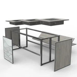 עיצוב חדש 304 נירוסטה מתקפל שולחן מזנון תחנת אינדוקציה למלון