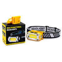 Lampe frontale LED rechargeable détachable et lampe à clipser pour casquette avec faisceau COB étanche pour mécaniciens, pêcheurs, campeurs, coureurs