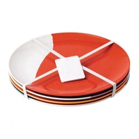 Ensemble de 4 assiettes et plats ronds en mélamine 100% écologique, sans danger pour les aliments, emballage personnalisé
