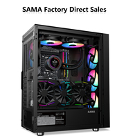 SAMA verre trempé porte ouverte jeu ATX ordinateur boîtier PC boîtier d'ordinateur tour moyenne noir atx boîtier pc jeu