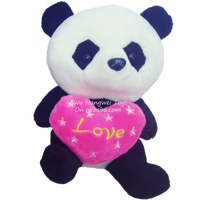 Vente en gros usine : Peluche Panda en forme de cœur de 18 cm, cadeau de Saint-Valentin, jouet en peluche pour machine à grue