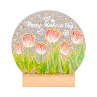 DIY Acrylglas-Malerei LED-Nachtlicht Handgemalte Wasserwellen-Textur Tischlampe Kinder-Bastelgeschenk Abschluss-Dekoration 3-12