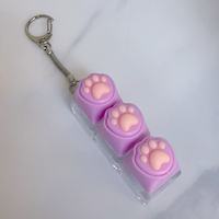 Cat Paw Mechanical Switch Tester Fidget Keychain 3 Button Stress Relief Toy Corporate Christmas Party Favor Gift Decor