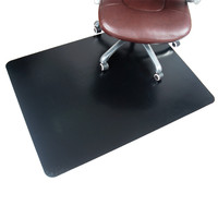Tapis noir de chaise Tapis personnalisé antidérapant en plastique non toxique Tapis de chaise de bureau noir pour tapis en bois dur et carrelage