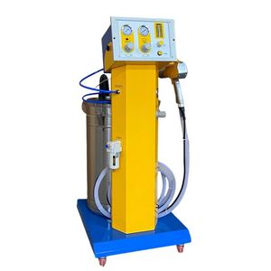 Horno de producción de recubrimiento en polvo para ruedas de acero controlado por PLC, con cabina de pulverización, pistola de pulverización, y función de horno por lotes electrostático a gas/eléctrico, de fácil operación - Product Image 3