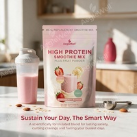 Poudre de smoothie substitut de repas OEM AegleWell riche en protéines, saveur fraise banane, avec poudre de fruits et vitamine C