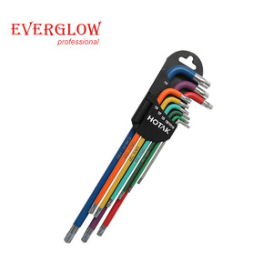 Vendita calda professionale all'ingrosso di alta qualità S2 o CRV lungo sottile Torx hexagon Allen esagonale chiave <span class=keywords><strong>Set</strong></span> con manicotto di colore - Product Image 4