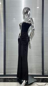 Модное женское летнее платье макси для вечеринок и торжеств, повседневное, с открытыми плечами, черное бандажное платье для женщин - Product Image 4