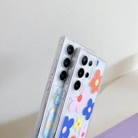 Étui de téléphone portable en TPU transparent avec motif floral, antichoc, design luxueux, pour S26/S26 Plus/S26 Ultra A57 5G A37 5G High