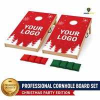 Ensemble de jeu de Cornhole pliable professionnel, édition Noël, en bois massif de qualité supérieure, avec logo personnalisé