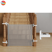 Barrière de sécurité rétractable Prodigy SGA01 pour bébé, fixation multifonctionnelle pour garde-corps d'escalier, adaptateur de balustrade en maille, sécurité enfant, plastique gris