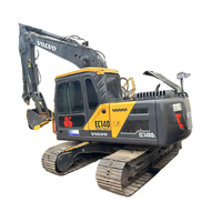 Excavatrice Volvo EC140D L d'occasion, 14 tonnes, moteur et pompe Volvo d'origine, profondeur de creusement de 5,5 m, Corée