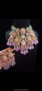 Collier de mariage indien Sabyasachi, bijoux inspirés de Sabyasachi, bijoux de mariée indiens pakistanais, ensembles de bijoux Bollywood Sabyasachi - Product Image 2