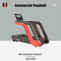 Tapis de course commercial avec écran tactile, main courante pleine longueur, plateforme à courroie plate et boîtier renforcé pour équipement de fitness