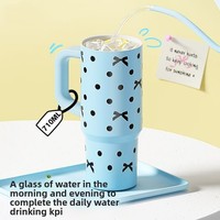 Gobelet isotherme à paille grande capacité en acier inoxydable 316 – Tasse cadeau pour filles, idéale pour les boissons froides en voiture