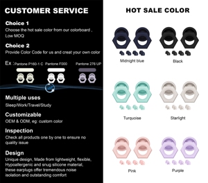 Bouchons d'oreilles personnalisés en silicone, 4 tailles, insonorisants, anti-bruit, protection auditive pour le sommeil, la moto et les festivals - Product Image 2