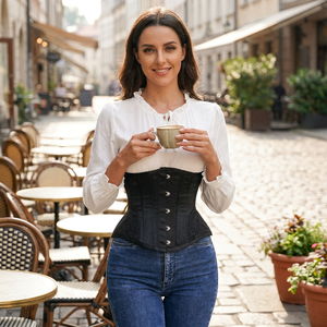 Corsé Gótico Retro Overbust <span class=keywords><strong>para</strong></span> Mujer, Estilo Corte Europeo, con Cordones, Top Bustier, Faja Reductora de Cintura de Moda - Product Image 3