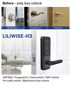 Cerradura Inteligente Liliwise Tuya con Control por Aplicación Móvil, Huella Dactilar, Código Remoto Electrónico, Caja de Seguridad con Llave Inteligente para Hotel, Apartamento y Hogar - Product Image 3