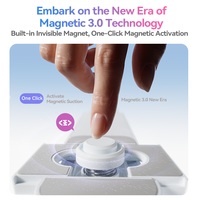 Nouveau bâton de selfie magnétique invisible 2026, support de téléphone de poche à ouverture rapide avec télécommande zoom et mousqueton pour la prise de vue de vlogs