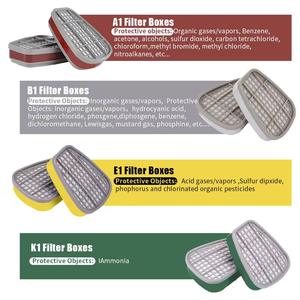 Pelindung Wajah CF6200 Masker <span class=keywords><strong>Gas</strong></span> Setengah Wajah <span class=keywords><strong>Filter</strong></span> Ganda KN95 Kotak Kacamata Filtrasi Tinggi untuk Pengecatan Pemolesan Pemotongan - Product Image 5