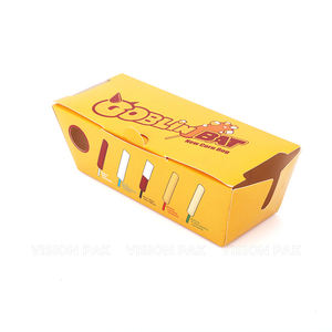 กล่องใส่ฮอทดอกแบบใช้แล้วทิ้ง เป็นมิตรกับสิ่งแวดล้อม - กล่องบรรจุอาหารเกรดอาหาร ป้องกันน้ำมัน ปราศจากน้ำมันแร่ พิมพ์ด้วยหมึกปลอดสารพิษ - Product Image 2