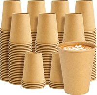 Gobelets à café en kraft brun de 8 oz, gobelets en papier jetables résistants pour café, thé, chocolat, eau