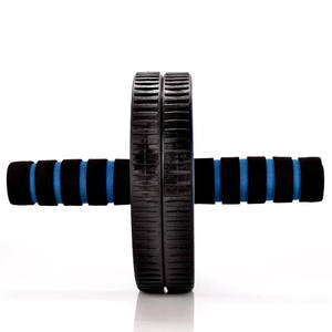 Ролик колеса Ab желтый синий полипропилен для домашнего фитнеса тренажерный зал упражнения для живота и живота с нескользящей ручкой - Product Image 3