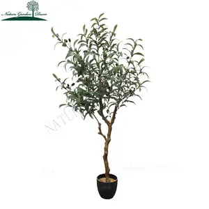 Nuovo arrivo Silk falso ulivo e vaso di plastica 4ft sempreverde topiaria alberi artificiali