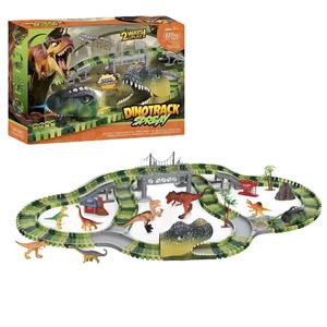 Circuit de Voiture Électrique DIY Dinosaure Magique 237 Pièces, Piste Flexible pour Voitures Dinosaures, Jouet d'Intérieur pour Enfants - Product Image 5