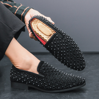 Chaussures habillées noires confortables pour hommes, style mocassins à rivets, design classique à bout pointu, à enfiler – Meilleures ventes