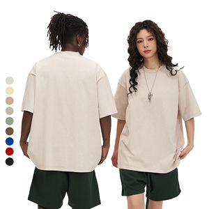 T-shirt surdimensionné pour homme 280GSM double fil en coton, petit décolleté - Product Image 3