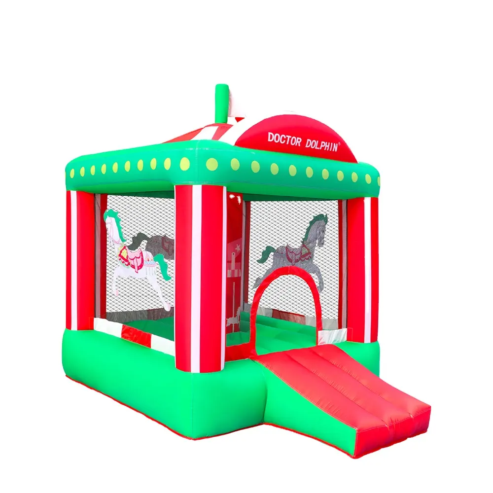BSCI-trampolín inflable con temática navideña para niños, casa hinchable para saltar