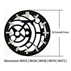 OEM Custom Dial Logo 28.5mm /31mm Brass Fashion Skeleton Suitable NH70 NH72 Automatic Movement High Quality <b>Watch</b> Face Dial - Product Image 2
