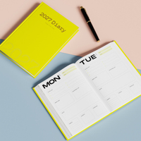 Agenda quotidien en cuir personnalisé 2027, carnet de planification à couverture rigide, journal en gros pour l'organisation quotidienne