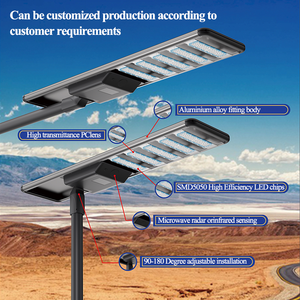 150W-300W tất cả-trong-một năng lượng mặt trời dẫn ánh sáng đường phố 3 đầu đèn đường với IP65 đánh giá tích hợp Die-cast nhôm giá - Product Image 4