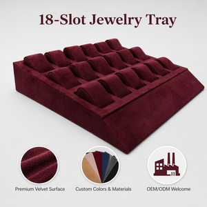 <b>Jewelry</b> Display Luxury Velvet Watch Storage Box Impact Resistant Design Customizable Size Watch Holder Pillow Organizer Tray - Product Image 3