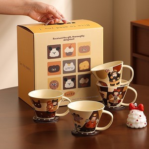 แก้วกาแฟลายการ์ตูนน่ารัก ดีไซน์สวยงาม ใช้สำหรับกาแฟและน้ำ เซรามิก เหมาะสำหรับมื้อเช้า คุณภาพดี บรรจุในกล่องของขวัญสวยงาม - Product Image 5