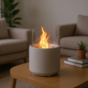 Mini Chimenea de Etanol de Concreto para Mesa, con Tapa, para Uso en Interiores, Sala de Estar - Product Image 2