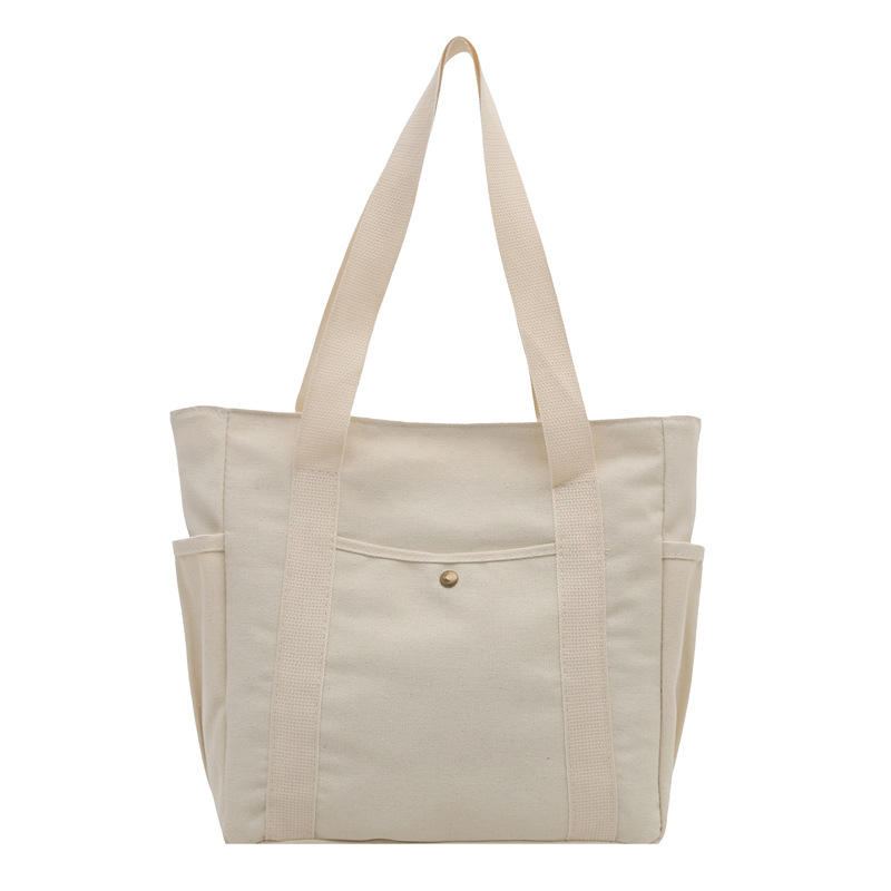 Sac en toile épaisse blanc crème (doublé avec fermeture éclair) - cm